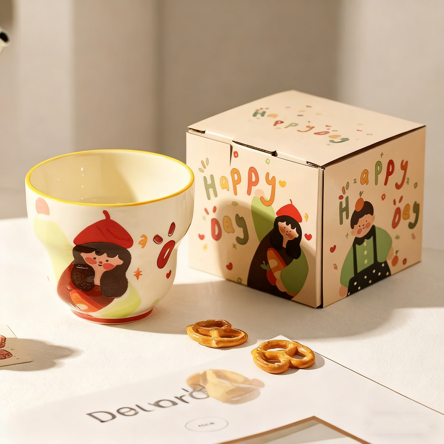 Tasse en céramique motif Petite Fille au Chapeau Rouge