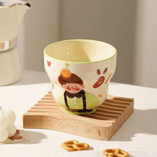 Tasse en céramique motif Garçon en tenue verte