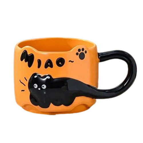 Tasse chat orange en céramique – Forme de chat