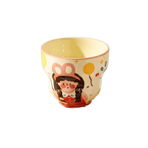 Tasse en céramique motif Fille avec serre-tête lapin