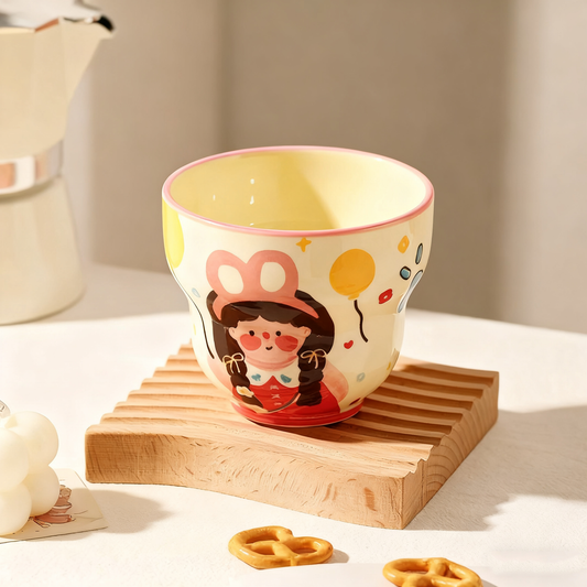 Tasse en céramique motif Fille avec serre-tête lapin