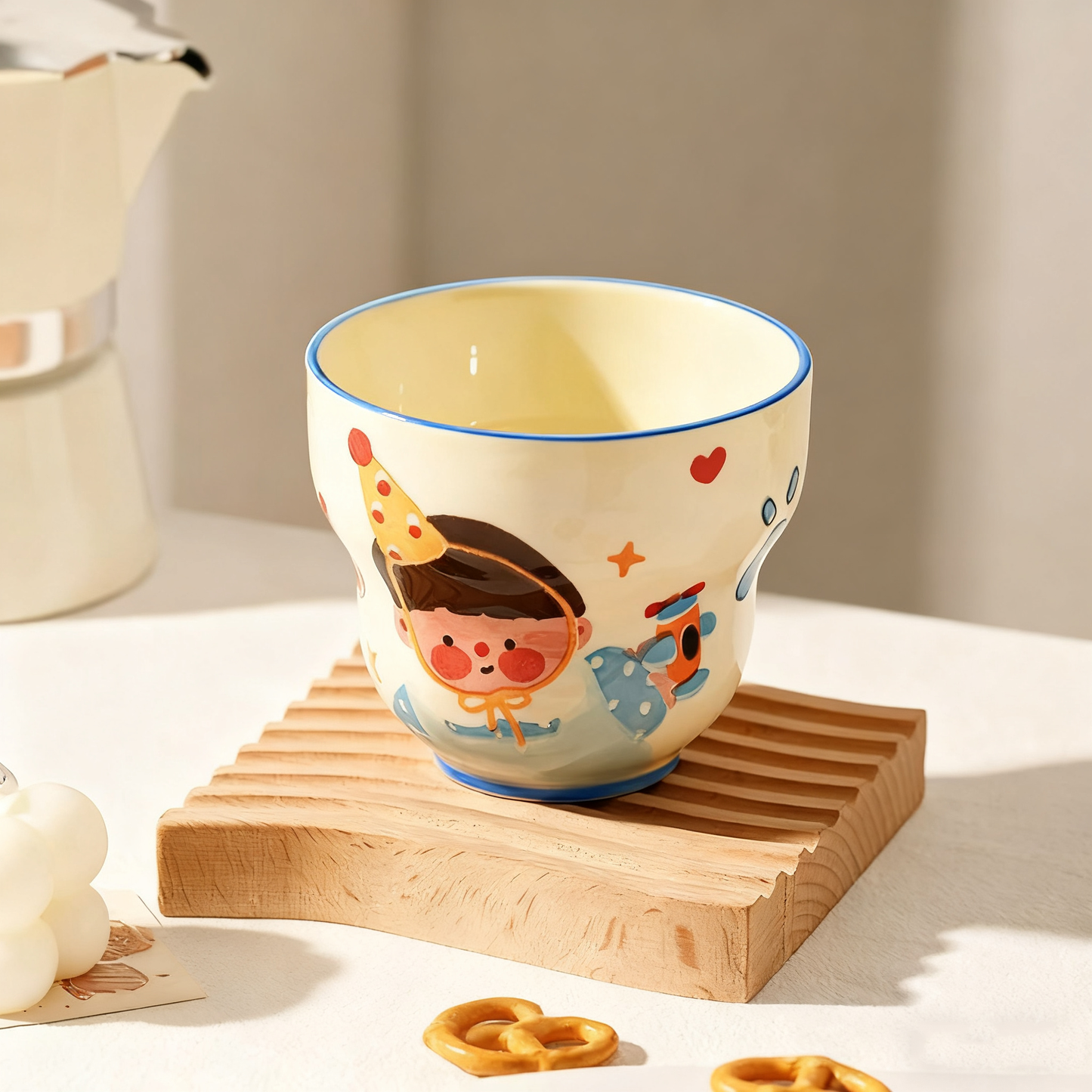 Tasse en céramique motif Garçon en tenue bleue